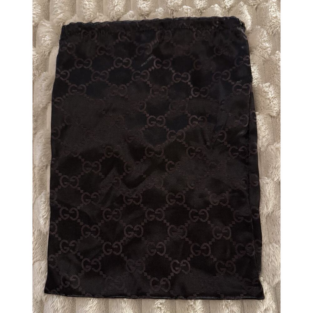 Vintage Gucci GG Print Satin Brown Dust Bag Made In Italy Authentic